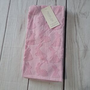 RACHEL Zoe  Easter Bunny Pink Kitchen Towel Set Of 2
